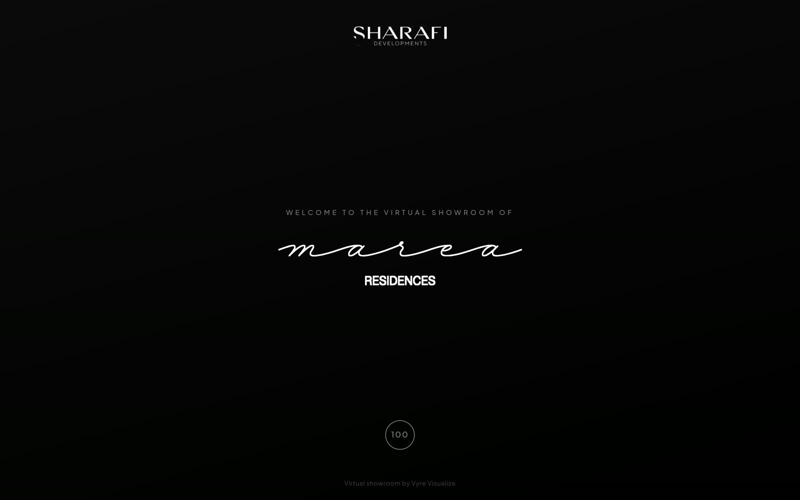 Marea Residences digital showroom homepage.